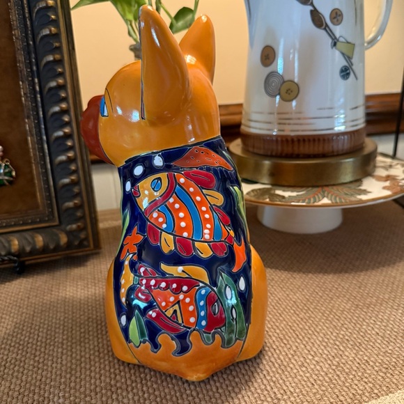 Handcrafted Talavera French Bulldog~Mexican folk art pottery - Picture 4 of 11